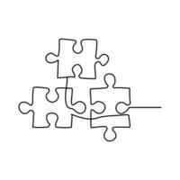 Puzzle line art vector