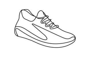 continuous line art drawing of shoes vector