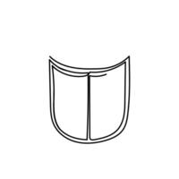 a black and white drawing of a shield in continuous vector