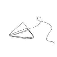 a line drawing of a paper airplane with a string vector
