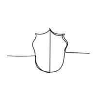 a line drawing of a shield with a line through it vector