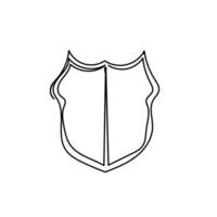 a black and white drawing of a shield vector