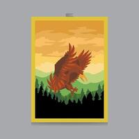 bird flat illustration design for background, banner, poster, template, flyer, brochure, card, etc vector