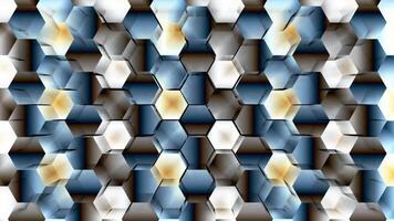 Abstract Rotating Chrome Hexagons. video