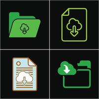 Folder icon set isolated on a background illustration vector