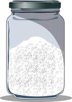 Sugar jar isolated on white background realistic illustration vector