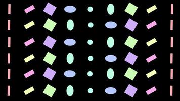 A black background with colorful shapes on it video