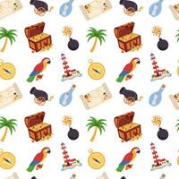 Pirate pattern. Seamless pattern with pirate elements. Pirate concept. vector