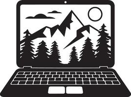 Professional Laptop Icon for Office Graphics vector