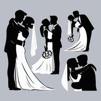 Elegant Couple Silhouettes vector
