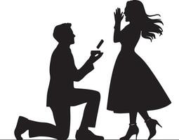 Proposal Silhouette Design for Romantic Occasions vector