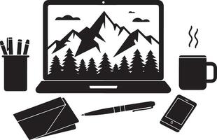 Laptop Icon for Minimalist Designs vector