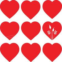 Simple Heart Shape Silhouette Icons vector