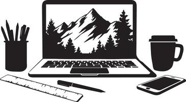 Versatile Laptop Silhouette for All Projects vector