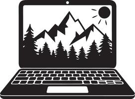 Modern Laptop Icon for Tech Designs vector