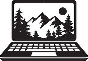 Laptop Icon for App and Website Design vector