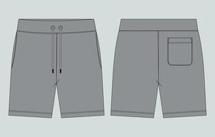A pair of shorts with pockets and a zipper vector