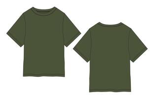 Two green t - shirts on a white background vector