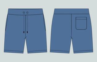 A pair of shorts with pockets and a zipper vector
