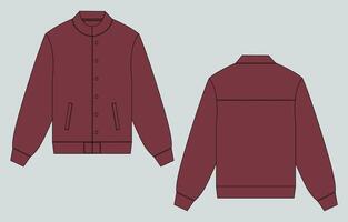 A maroon jacket with a button down collar vector