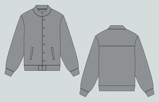 A gray jacket with a button down collar vector