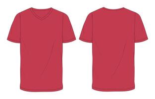Red t - shirt template front and back isolated on white background vector