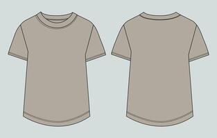 A t - shirt template with a side view vector