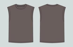 Two gray t - shirts, one front and one back vector