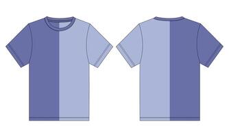 Two blue t - shirts with different colors vector