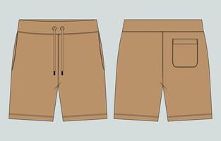 A pair of shorts with pockets and a zipper vector