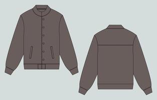 A jacket and a shirt with a button down collar vector