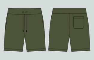 A pair of shorts with pockets and a zipper vector