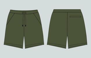 A pair of shorts with a zipper and pockets vector