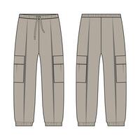 A pair of cargo pants with pockets vector