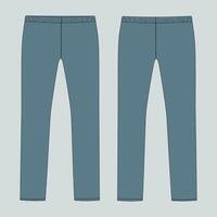 A pair of blue pants with a zipper on the side vector