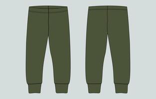 A pair of green pants with a zipper vector