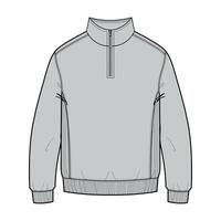A drawing of a sweatshirt with a zipper vector