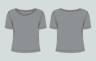 A gray t - shirt template, with a front and back view vector