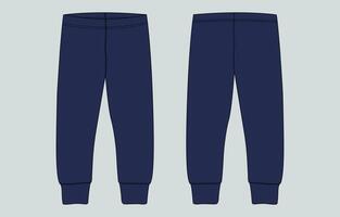 A pair of navy blue pants with a zipper vector