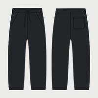 A pair of black sweatpants with pockets vector