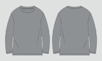 A gray long sleeve shirt with a white collar vector