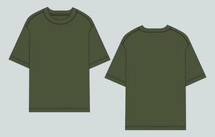 Two green t - shirts on a gray background vector