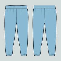A pair of blue sweatpants with a zipper vector