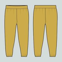 A pair of pants with a yellow color vector