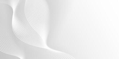white-grey abstract background with white geometric wavy lines blending best for banner, poster, flyer, brochure, cover, header vector