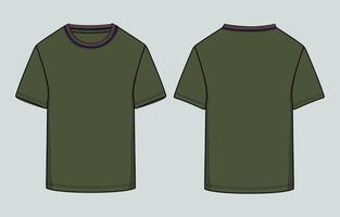 Two green t - shirts with contrasting colors vector