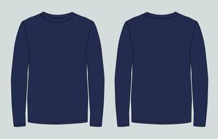 A long sleeve t - shirt with a blue background vector