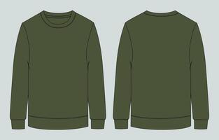 Sweater mockup template, green color vector