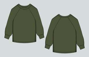 A green sweatshirt with a long sleeve vector