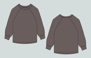A drawing of a sweatshirt with a long sleeve vector